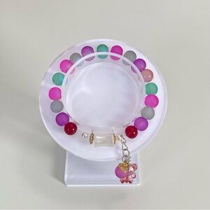 3/$20 Pink Red Purple Glass Stone Beaded Stretch Bracelet